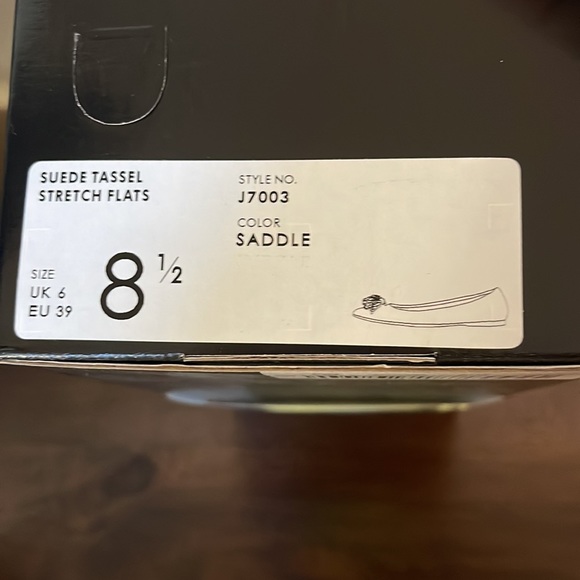 J.CREW Suede Stretch Tassel Pointed Toe Flats Saddle Color - Picture 8 of 8